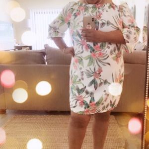 Print dress - off shoulders